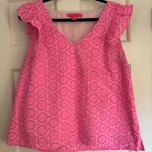 Lilly Pulitzer Pink Eyelet Blouse